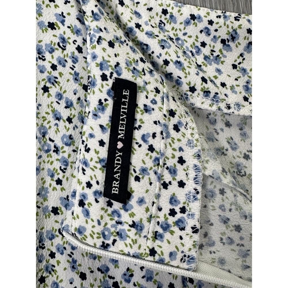 Brandy Melville Skirt Womens Small One Size Blue Floral Skirt Comfort - Picture 4 of 6